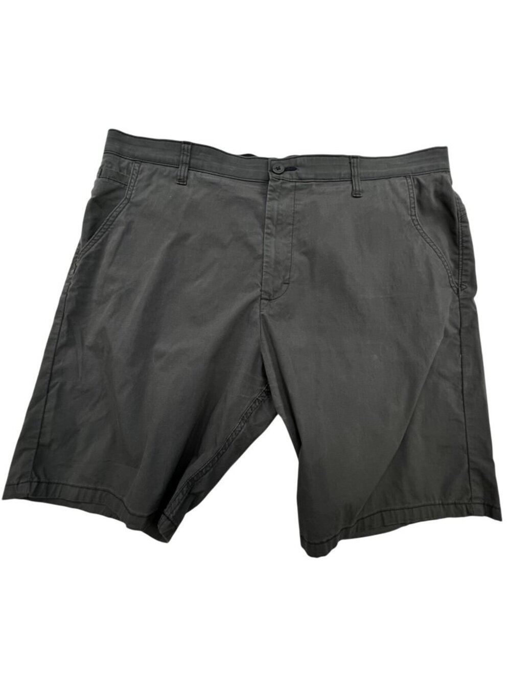 Wrangler Authentics Mens Flat Front Casual Chino Shorts Size 38 Gray Stretch